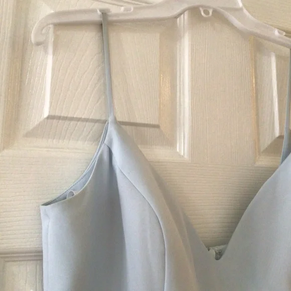 Hayley Paige Light Blue Formal Bridesmaid Dress - Picture 5 of 6